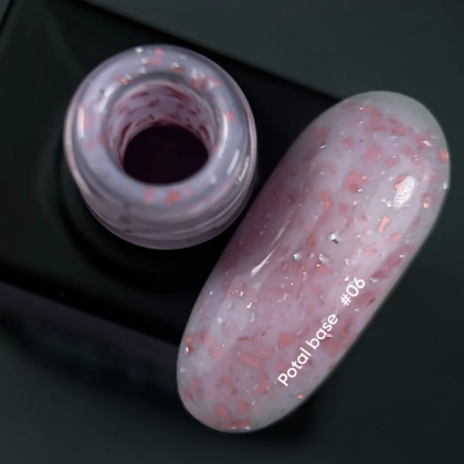 NAILSOFTHEDAY Potal base 06 – блідно-рожева база з мідною поталлю, 10 мл