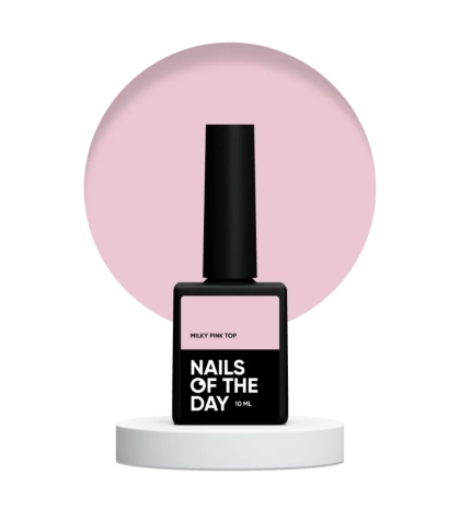 NAILSOFTHEDAY Milky pink top – ніжний молочно-рожевий топ без липкого шару для нігтів, 10 мл