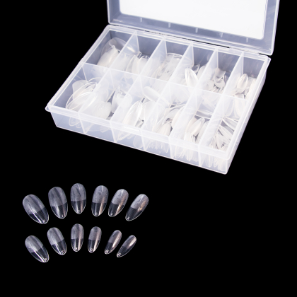 Гелевые типсы для наращивания ногтей, форма "средний миндаль", 240 шт.