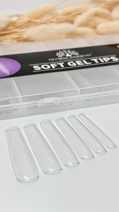 Гелевые типсы квадрат 240 шт GLOBAL