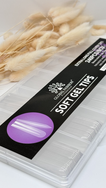 Гелевые типсы квадрат 240 шт GLOBAL