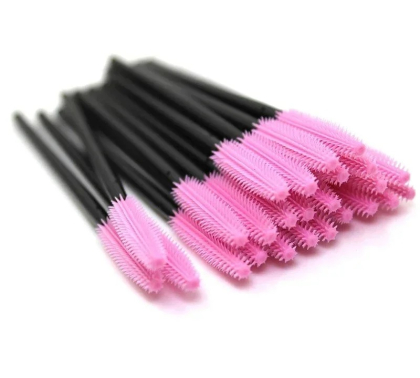Щёточки для ресниц и бровей, 1 штука розовые
