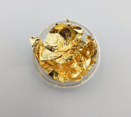 Фольга жатая в баночке (поталь) золото