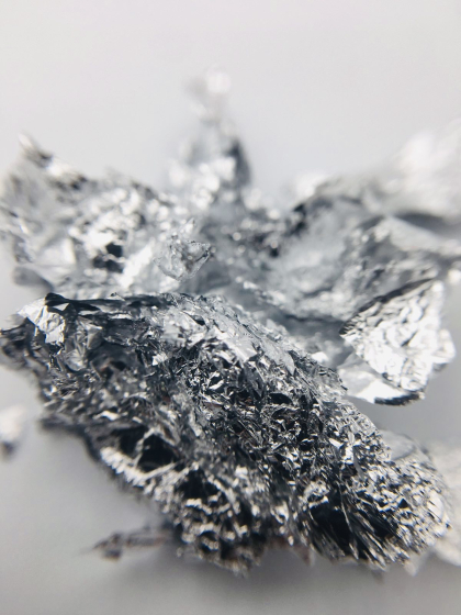 Фольга жатая в баночке (поталь)  серебро