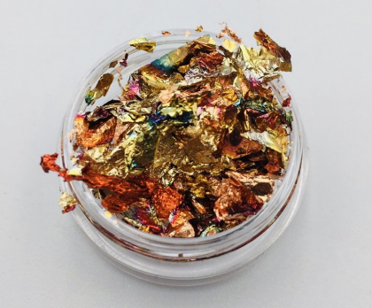 Фольга жатая в баночке (поталь)  бронза