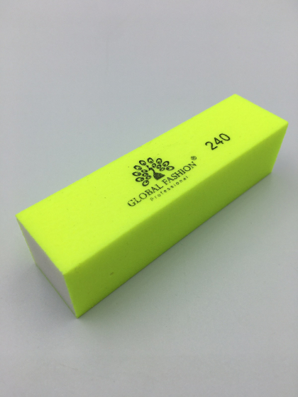 Баф для нігтів кірпічик 240 гріт  колір: жовтий