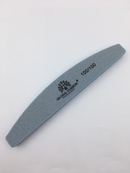 Баф для ногтей полу месяц в виде пилочки 100/100 грит, цвет, голубой