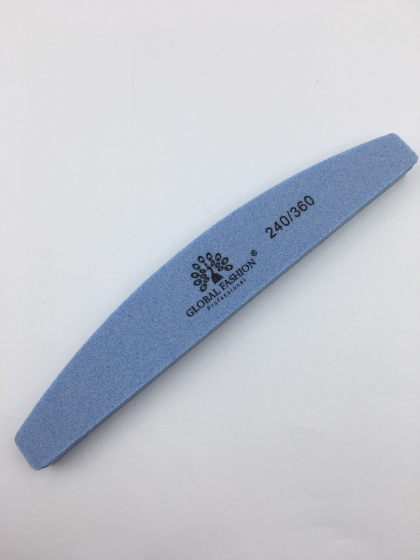 Баф для нігтів напів місяць розмір пилочки 240/360 гріт  колір, блакитний