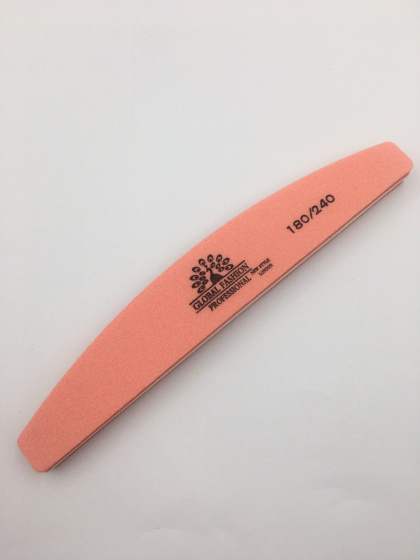 Баф для нігтів напів місяць розмір пилочки 180/240 гріт  колір, помаранчевий