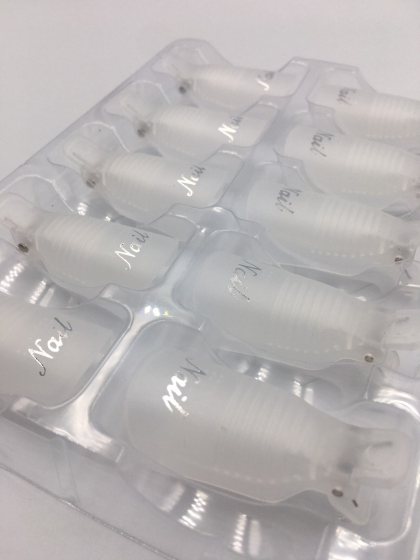 Набір прищіпок для зняття гель лаку, багаторазові, 10 штук , для рук , білі