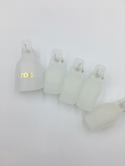 Набір прищіпок для зняття гель лаку, багаторазові, 5 штук , для ніг , білі