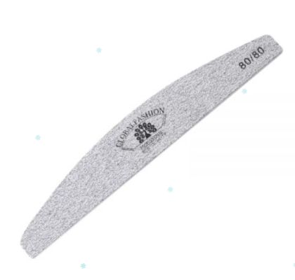 Пилка для нігтів Global Fashion, сіра напівмісяць,  80 / 80 гріт