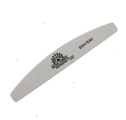 Пилка для нігтів Global Fashion, сіра напівмісяць, 220 / 240 гріт