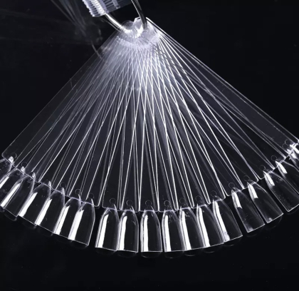 Типсы для образцов на кольце, квадрат форма, 50 штук, прозрачные