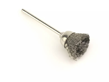 Насадка щітка для очистки фрез, металева, срібна, велика, жорстка