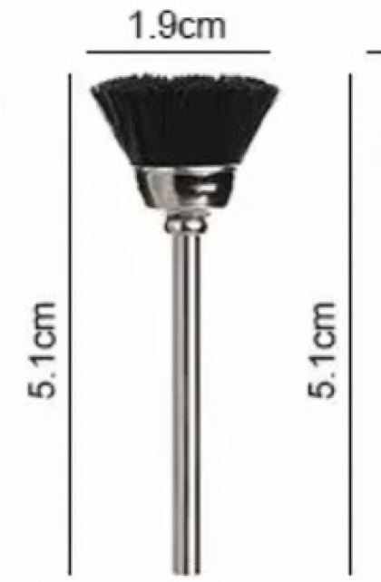 Насадка щітка для очистки фрез, чорна, середньої жорсткості, велика
