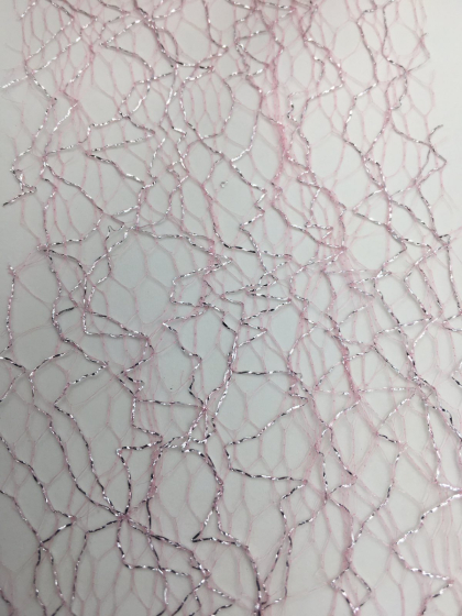 Дизайн для ногтей сетка, фольгированная, розовая с серебром