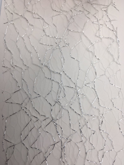 Дизайн для нігтів сітка, фольгована, біла з сріблом