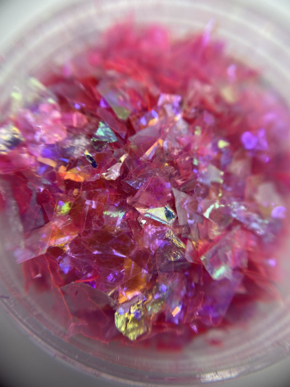 Хлопья для дизайна, маленькие цвет: прозрачно - темно розовый