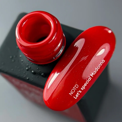 NAILSOFTHEDAY Let’s special Madonna — червоний з блискітками гель лак для нігтів, що перекриває в один шар, 10 мл