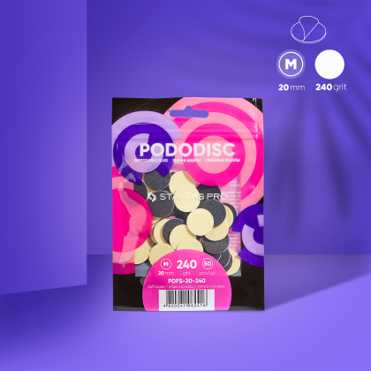 Змінні файли на м’якій основі для педикюрного диска Pododisc Staleks Pro M, 240 грит (50 шт)