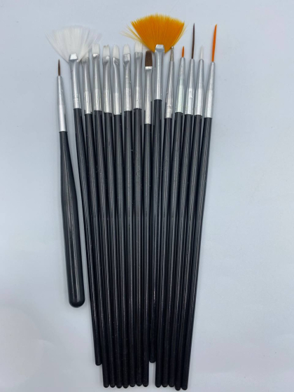 Набор кисточек для маникюра, 15 штук