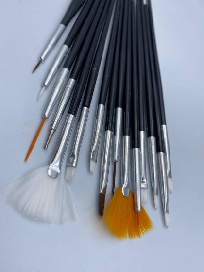 Набор кисточек для маникюра, 15 штук