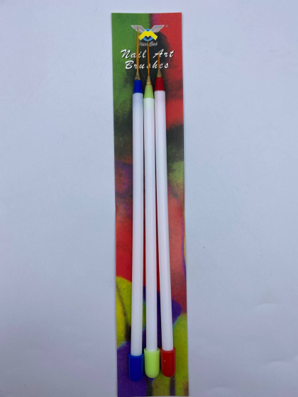 Набір тоненьких пензлів для манікюру, 3 штуки