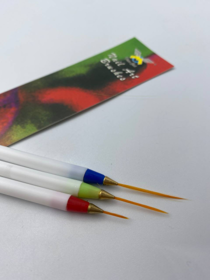 Набір тоненьких пензлів для манікюру, 3 штуки