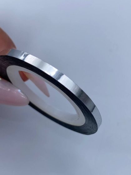 Стрічка для дизайну тоненька, 3 мм, срібло