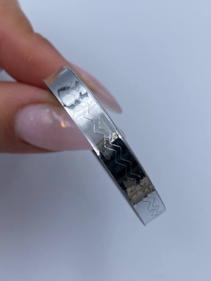 Стрічка для дизайну тоненька, 6 мм, срібло змійка