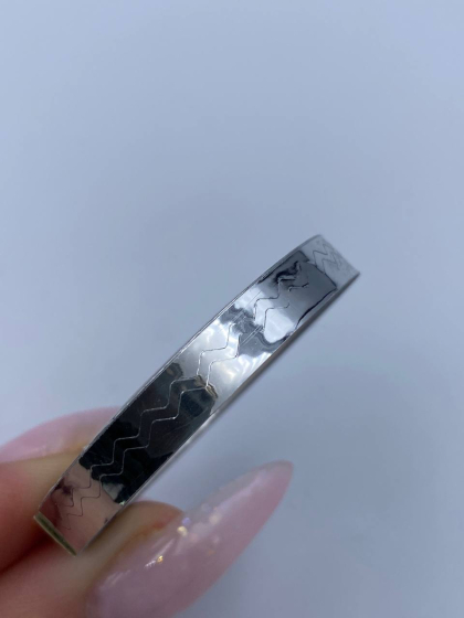 Стрічка для дизайну тоненька, 6 мм, срібло змійка