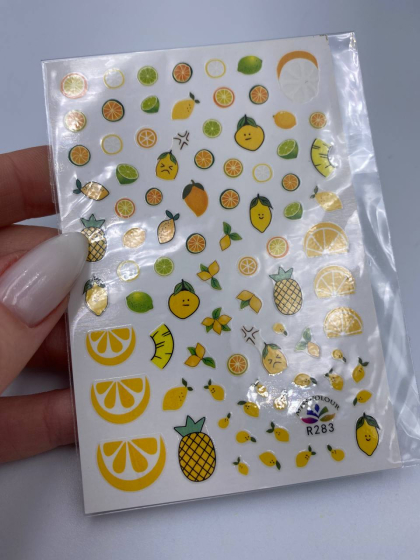 Слайдеры самоклеящиеся для дизайна 1 шт., ананасы - лимоны
