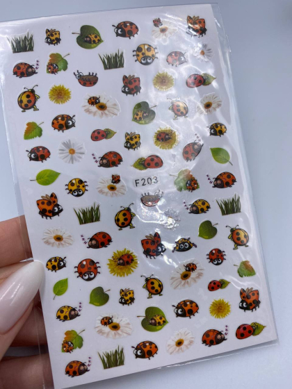 Слайдеры самоклеящиеся для дизайна 1 шт., ромашки, божая коровка