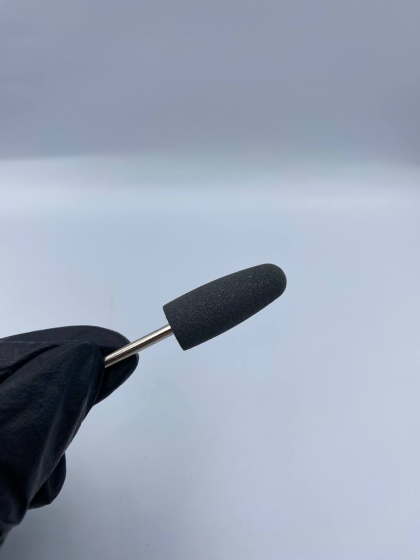 Насадка силіконова,  180 гріт, чорна видовжена груша