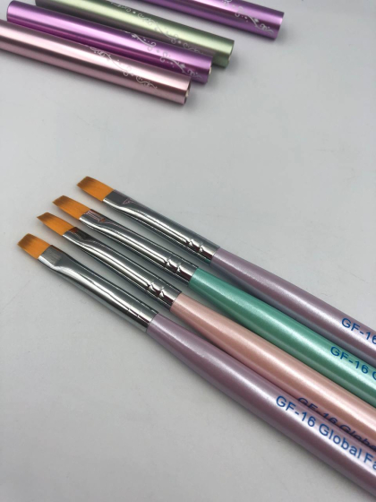 Плоская, синтетичная кисть для геля № 8, Global Fashion