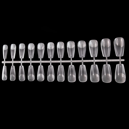 Гелевые типсы, форма "средняя балерина", 12 размеров. 504 шт GLOBAL