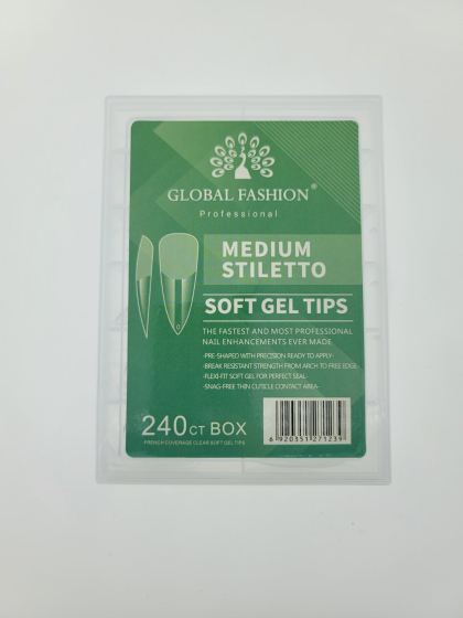 Гелевые типсы для наращивания ногтей, форма "средний стилет", 240 шт