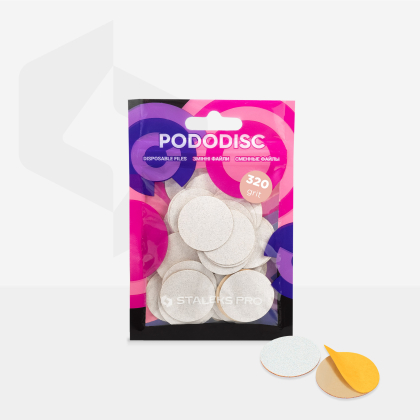 Змінні файли білі для педикюрного диска Pododisc Staleks Pro L, 320 грит (50 шт)