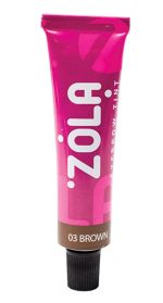 ZOLA КРАСКА ДЛЯ БРОВЕЙ С КОЛЛАГЕНОМ EYEBROW TINT WITH COLLAGEN 03 BROWN 15ML.