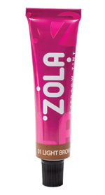 ZOLA КРАСКА ДЛЯ БРОВ С КОЛЛАГЕНОМ EYEBROW TINT WITH COLLAGEN 01 LIGHT BROWN 15ML.