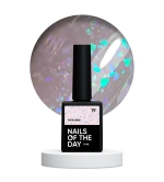 NAILSOFTHEDAY Potal base 19 – ніжно-молочна база з голографік стильною поталлю, 10 мл