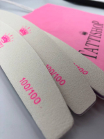 Пилка для нігтів TATTI PROFESSIONAL, напівмісяць,  100/ 100 гріт