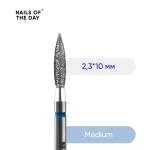 Фреза Nailsoftheday Пламя — фреза алмазное пламя синяя, 2,3*8 мм