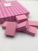 Баф для ногтей маленький 100/180 грит, цвет розовый