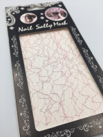 Дизайн для ногтей сетка, фольгированная, розовая с серебром