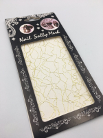 Дизайн для нігтів сітка, фольгована, біла з золотом