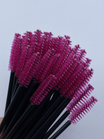 Щёточки для ресниц и бровей, 50 штук розовые