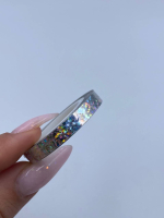 Стрічка для дизайну тоненька, 6 мм, срібна голографіка