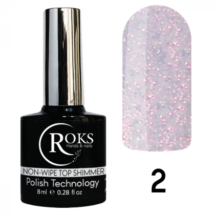 Фінішне покриття ROKS Top із шимером 12мл без липкого шару №2